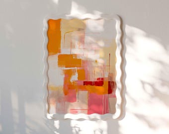 Rothko Inspired Abstract Wall Art, Beige Coral Pink Modern Decor
