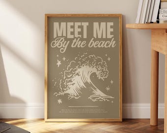 Beach Typography | Coastal Neutral Wall Decor | Multiple Sizes A5-A0 | Modern Bedroom Poster