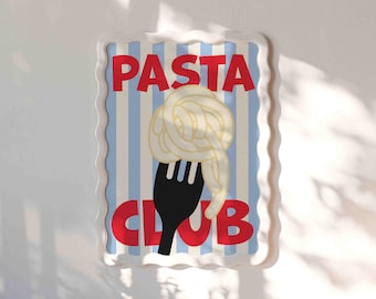 Pasta Club Art Print, Retro Kitchen Wall Decor