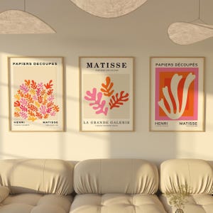 Henri Matisse Colorful Print Set of 3, Set of Matisse Wall Poster, Mid Century Modern Decor, Gallery Wall Art, Boho Prints Bundle