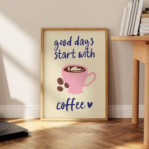 Coffee Poster, Kitchen Poster, Minimalist Coffee Poster, Espresso Poster Print, Coffee Bar Decor, Modern Kitchen Art, Retro Italian Wall Art