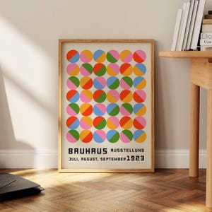 Large Bauhaus Poster, Geometric Wall Art, Wall Decor, Mid Century Modern, Colorful Wall Art, Living Room Decor Bauhaus Print
