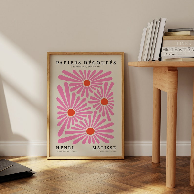 Pink Matisse Print Botanical Art Poster Floral Blush Pink Henri Matisse Posters Matisse Exhibition Poster Pink Wall Art Modern Room Decor