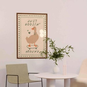 Silly Goose Art Prints, Retro Nursery Cottage Core Decor - Etsy