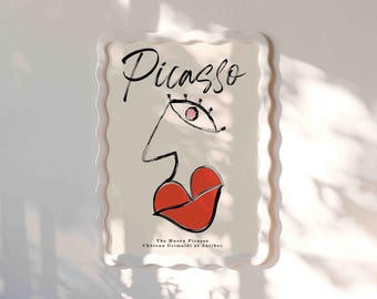 Picasso Art Print, Minimalist Line Art, Museum Exhibition Poster