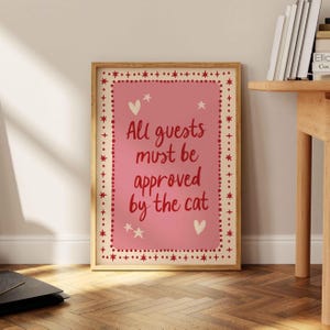 Cat Wall Art Print, Trendy Quote Poster, Funny Cat Poster, Cute Kitten Illustration, Cat Lover Gift, Cat Doing Things, New Home Gift