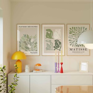 Henri Matisse Poster Set, Sage Green Beige, Gallery Wall Art image 2