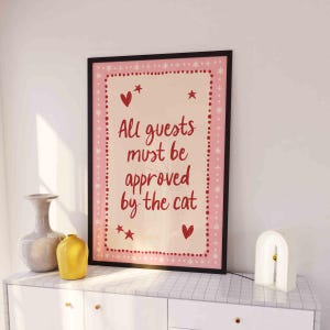 Cat Wall Art Print, Trendy Quote Poster, Funny Cat Poster, Cute Kitten Illustration, Cat Lover Gift, Cat Doing Things, New Home Gift
