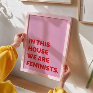 Lámina de arte feminista, arte mural con tipografía abstracta moderna, póster inspirador imagen 3