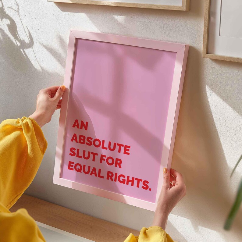Feminist Quote Print, Pink Equal Rights Poster (Digital Download) image 3