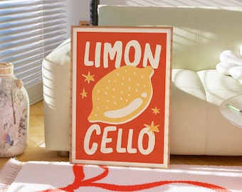 Limoncello Kitchen Print: Trendy Italian Lemon Wall Art