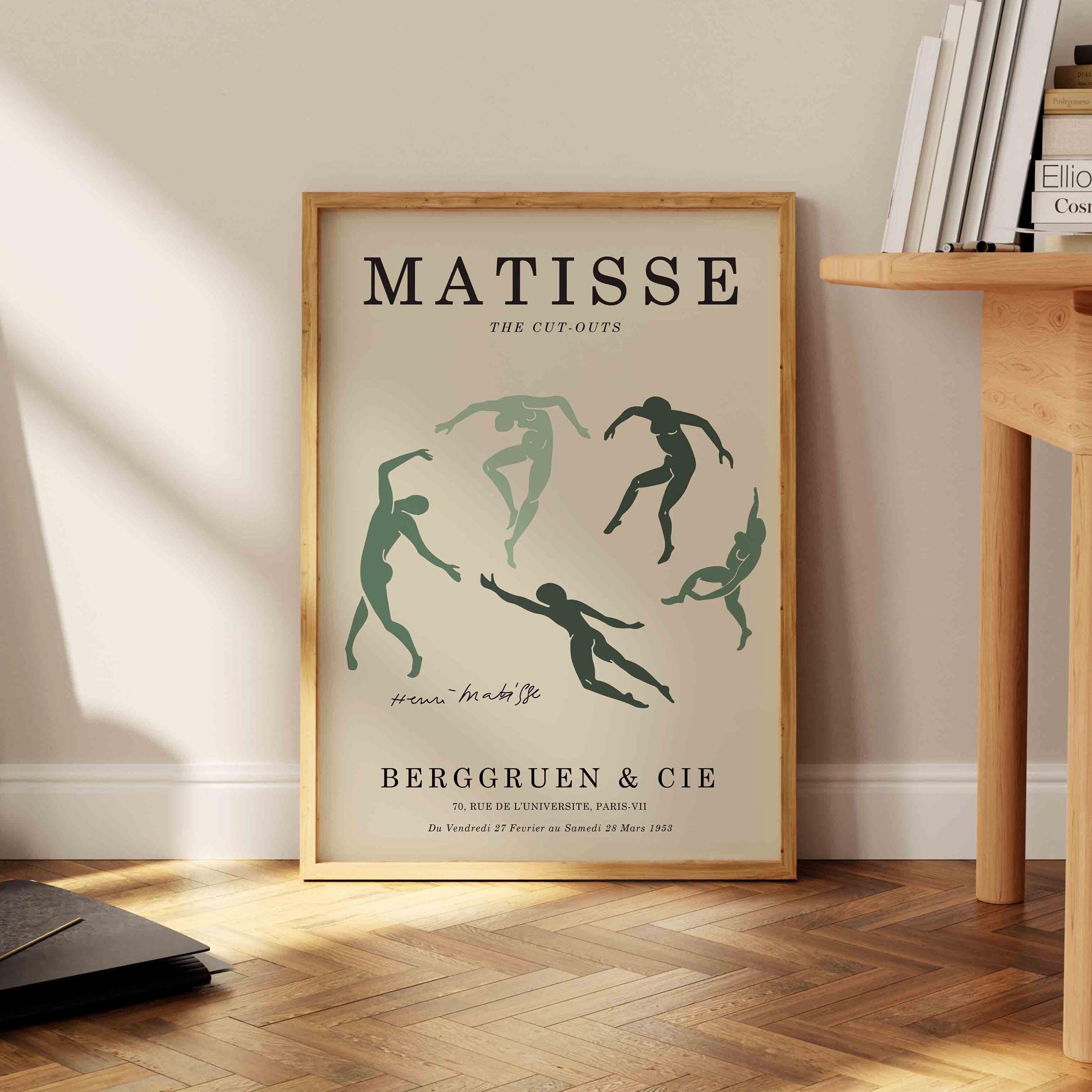Sage Green Matisse Print - Aesthetic Wall Art - Mid Century Modern - Matisse Cutouts - Large Wall Art - Green Wall Art - Natural Wall Decor