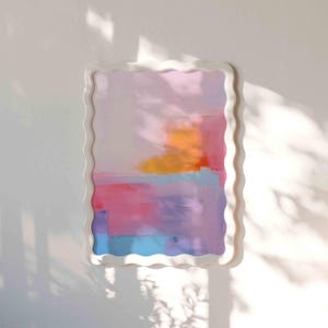 Mark Rothko Print, Pastel Pink Orange Abstract Geometric Wall Art, Living Room Scenery Illustration
