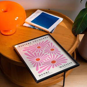 Henri Matisse Pink Daisy Poster, Papiers Decoupes Flower Physical Print, Botanical Signage image 7