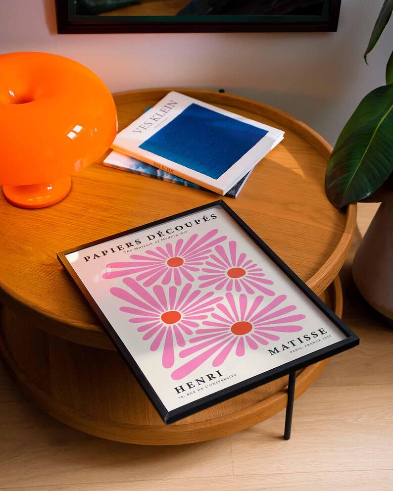Henri Matisse Pink Daisy Poster, Papiers Decoupes Flower Physical Print, Botanical Signage image 7