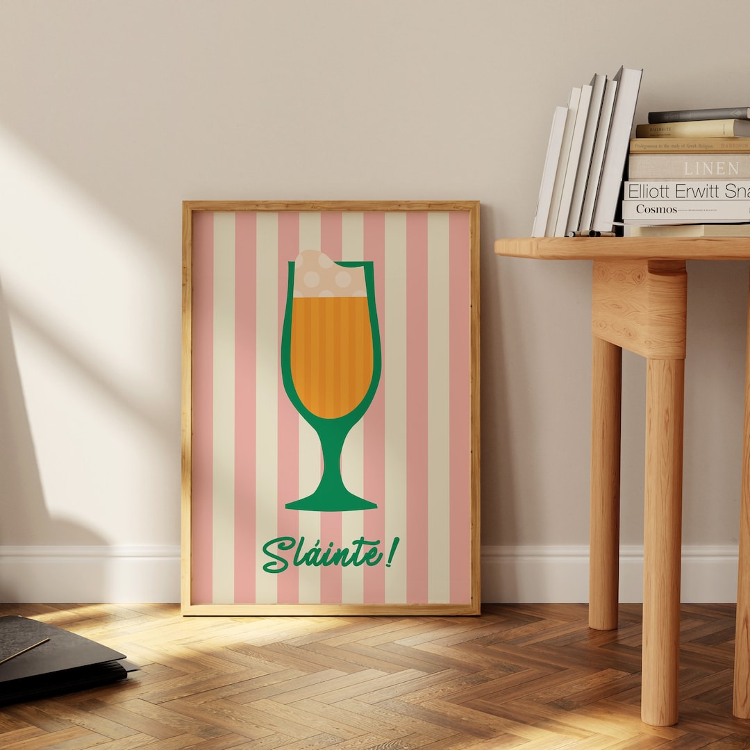 Slainte Irish Saying Art Print, Cheers Definition Print, Typography
