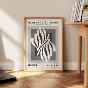 Henri Matisse Exhibition Poster, Famous Gallery Wall Art Print, Grey Beige Boho Art Print, Wall Decor, Garden, Bedroom Living Room Art