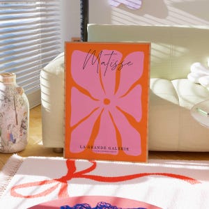 Pink Matisse Cut-outs Minimal Floral Wall Art Pink Wall Art Trendy Dorm Room Decor Girls Wall Pink Decor Papiers Decoupes