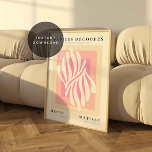 Pink Henri Matisse Print Pink Wall Art Gallery Wall Art Matisse Poster Abstract Botanical Pink Matisse Print Digital Art Papiers Decoupes