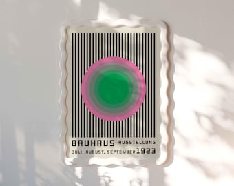 幾何学模様のバウハウスアートプリント、白黒、ミッドセンチュリー