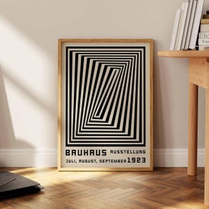 Geometric Black & White Bauhaus Poster, Bauhaus Art Print, Mid Century Modern Gallery Wall Art, Minimalist Home Decor, Housewarming Gift
