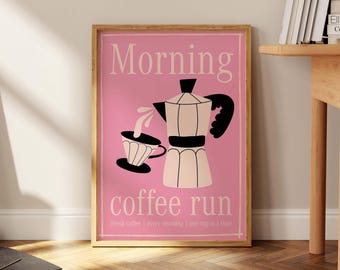 Retro Coffee Print: Kitchen Cafe Art Poster