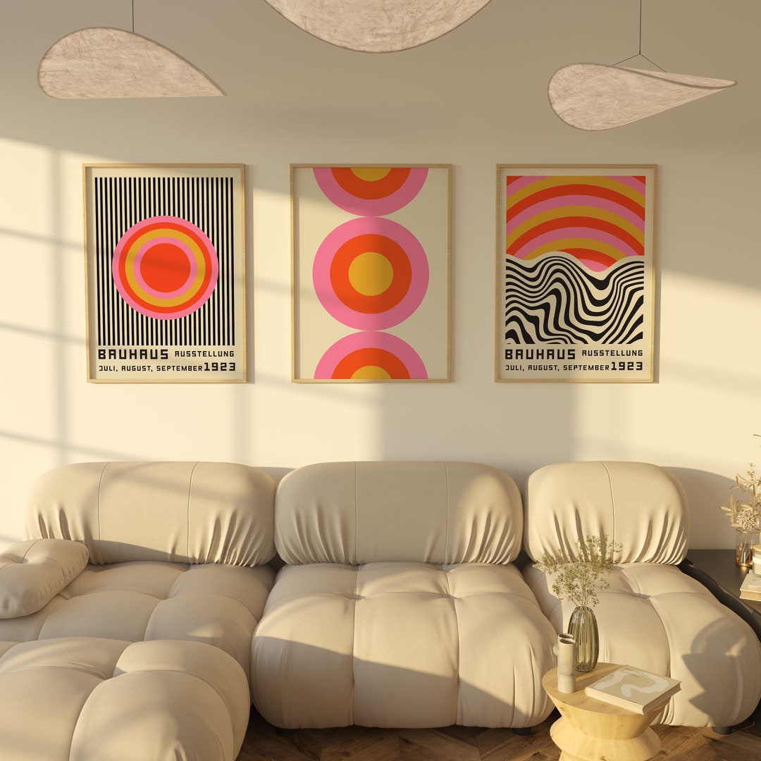 Bauhaus Print Set, Mid Century Modern Geometric Wall Art - Etsy