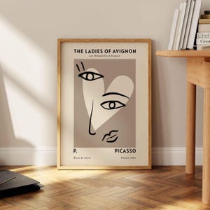 Picasso Exhibition Wall Art Print, Neutral Beige Abstract Vintage Minimalist Gift Idea, Famous Artist Print, Trendy Gallery Wall Home Decor