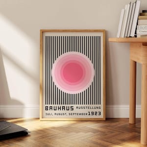 Bauhaus Poster Print, Bauhaus Large Exhibition Poster, Geometric Wall Art, Mid Century Modern, Trendy Bauhaus Decor, Vintage Retro Wall Art