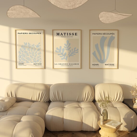 Matisse Print Set, Blue Abstract Gallery Poster | Minimalist Wall Decor | Archival Matte Paper Fine Art | A5-A0 Sizes