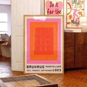 Bauhaus Poster Print, Bauhaus Large Exhibition Poster, Geometric Wall Art, Mid Century Modern, Bauhaus Decor, Minimalist Retro Wall Art