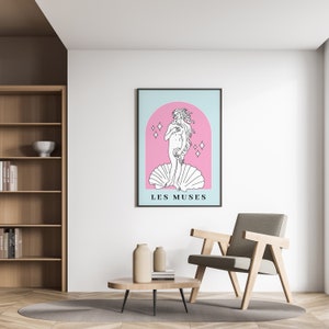 Birth of Venus Line Art Print, Danish Pastel Decor (digital Download ...