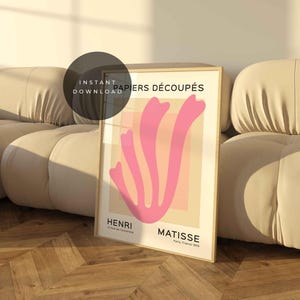 Pink Henri Matisse Print Pink Wall Art Gallery Wall Art Matisse Poster Abstract Botanical Pink Matisse Print Digital Art Papiers Decoupes