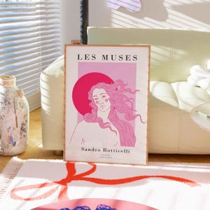 Impresión de Venus, El nacimiento de Venus, póster vintage, decoración de pared rosa, idea de regalo, póster estético, póster retro de moda, impresión minimalista