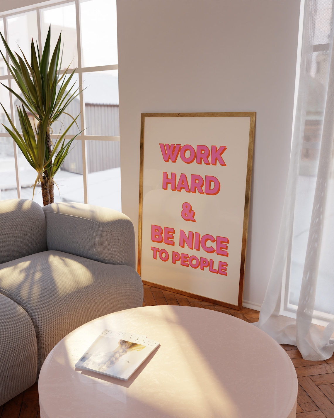 Work Hard & Be Nice to People Large Wall Art Inspirational - Etsy