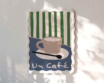 Coffee Lover Gift, French Cafe Print, Minimalist Wall Art
