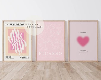 Pink Matisse & Picasso Print Set, Gallery Wall Art (Digital Download)