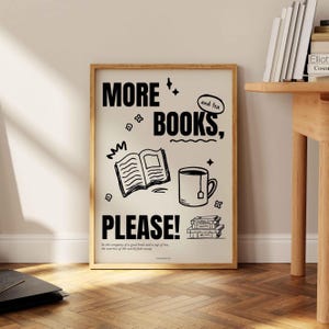 Book Club Print, Bookish Poster, Trendy Reading Poster, Book Lover Wall Art, Cute Book Poster, Gift For Reading Lover, Book Lover Gift
