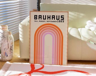 Lot De 3 Impressions D'art Bauhaus - A5, Papier D'archivage Mat - Décoration Murale Abstraite Géométrique - Style Milieu Du Siècle, Cadeau Moderne