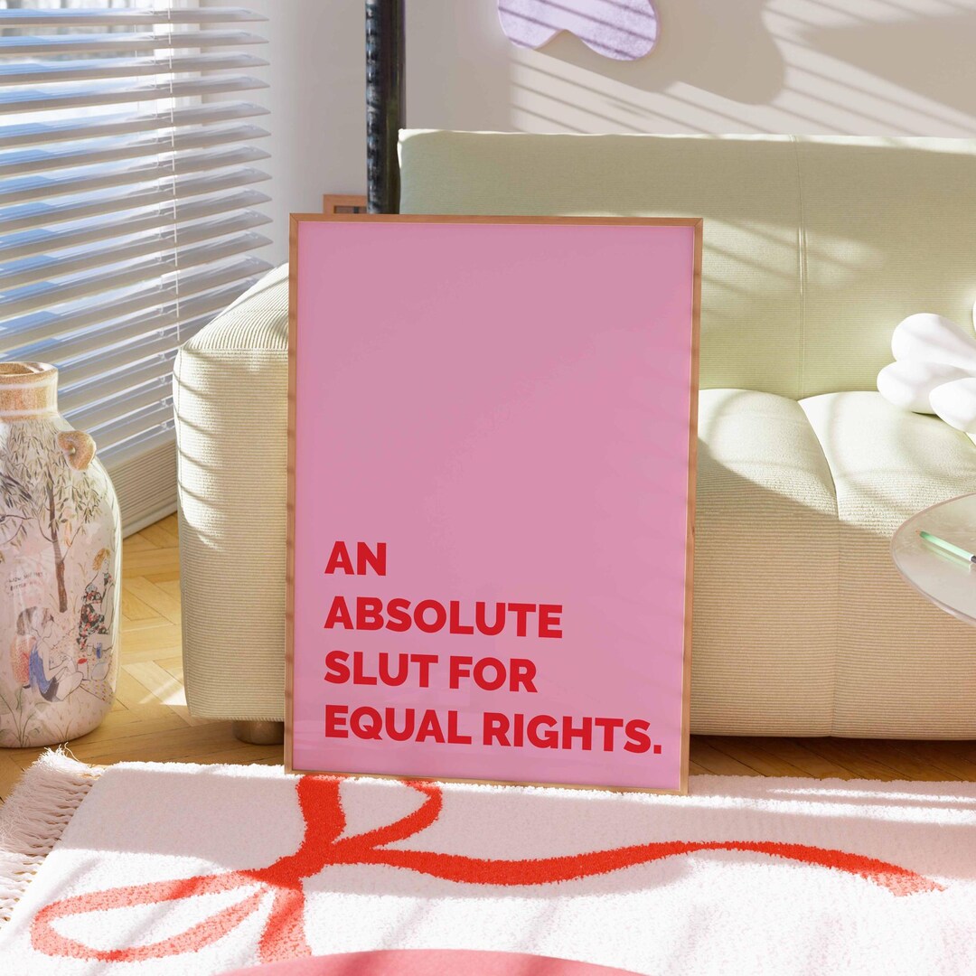 Funny Feminist Quote Print, Pink Equal Rights Wall Art - Etsy