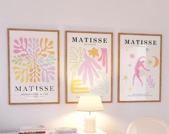 Henri Matisse Print Set, Pastel Gallery Wall Art, Mid Century Modern