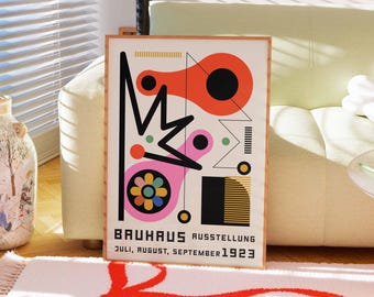 Stampa del poster della mostra Bauhaus: arte murale geometrica di metà secolo