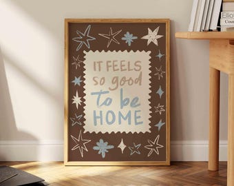 Cozy Home Quote Print, Neutral Wall Art