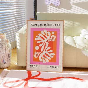 Impression Matisse, décoration de bureau rose orange, affiche Matisse rose, affiche de l'exposition, art mural coloré, décoration de chambre preppy esthétique