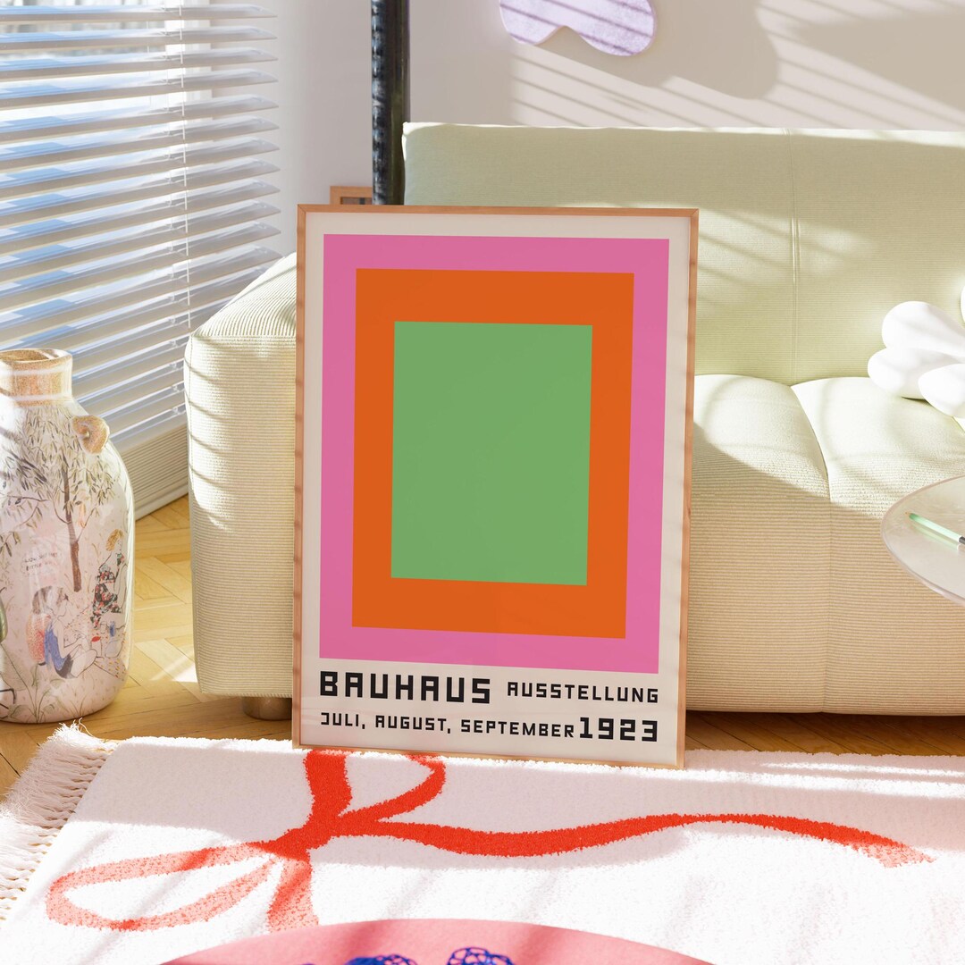 Mid Century Bauhaus Exhibition Print, Geometric Wall Art - Etsy