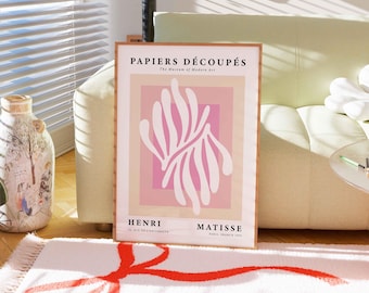 Henri Matisse Exhibition Poster | Pink Papiers Decoupes Print | Mid Century French Art