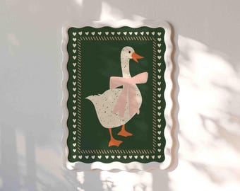 Silly Goose Poster, Whimsical Cottagecore Wall Decor