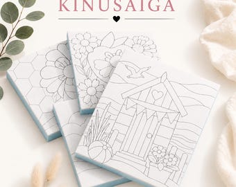 Kinusaiga Foam Board Pattern | Pre Printed Fabric Mosaic Craft (A4/A5)