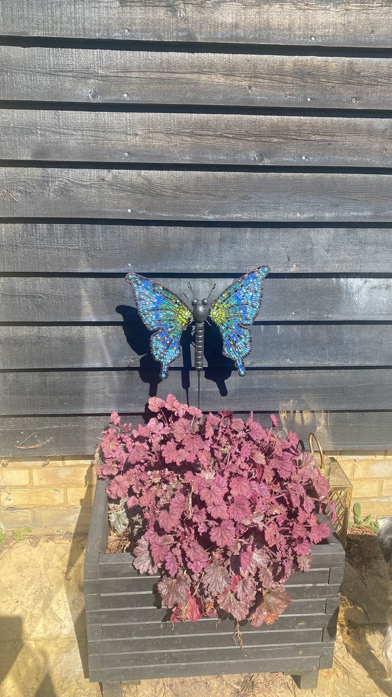 Large Garden Mosaic Butterfly Kit With Garden Stake Requires Etsy