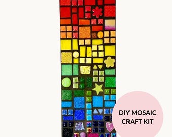Regenbogen-Mosaik-Wandplaketten-Kit - Anfänger-Bastelprojekt, enthält Fliesen und Anleitung